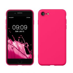 kwmobile Housse Compatible avec Apple iPhone SE (2022) / iPhone SE (2020) / iPhone 8 / iPhone 7 Coque - Housse de téléphone Souple et Fine en TPU Silicone - Rose Fluo (SX-Commerce, neuf)