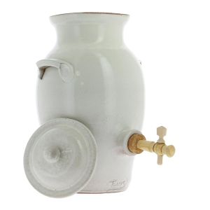 Par Faim de Normandie Vinaigrier en grès blanc 3L poterie artisanale Turgis (Blanc) (Made In Calvados, neuf)