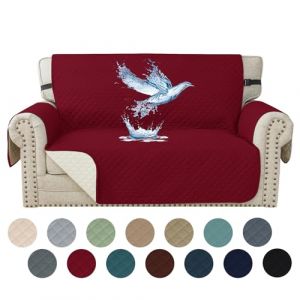 YSTELLAA Impermeable Housse Canapé 2 Places, Housse De Canapé avec Accoudoirs, Universelle Protege Canape, Répulsif Liquide, Antidérapante Épaissi, Protection Griffures, Bourgogne (YSTELLAA, neuf)