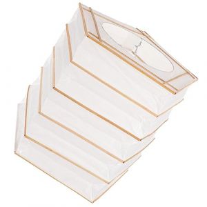 HOMSFOU Lanternes En Papier Pliantes Lanternes Japonaises En Papier Cache Lampe De Table Abat-jour Carré Abat-jour Suspendus Couvercle De Lumière Abat-jour Pliable Blanche Rectangle Charme (Xieheng, neuf)