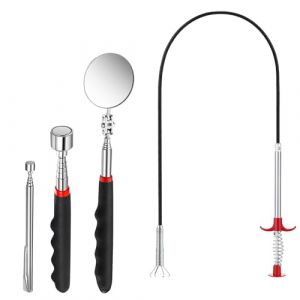 FINELYCR Aimant Mecanique Auto, Pince Magnétiseur Outils, Aimant Télescopique, Miroir Télescopique, Télescopique et Flexible, Utilisé pour Ramasser de Petites Pièces, des Pièces Automobiles (FINELYCR, neuf)