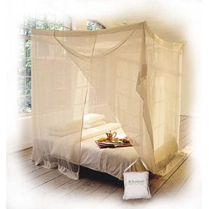 Moustiquaire de lit rectangulaire KLAMBOE &reg; Filet Anti-Insectes Haut de Gamme Fait Main - 210cm x 180cm x 235cm - Twin SAS - Khaki (Klamboe, neuf)