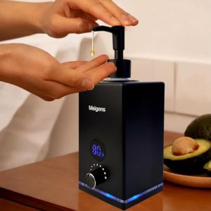 Chauffe-huile pour massage, chauffe-huile de massage, chauffage d'huiles corporelles pour spa, avec deux distributeurs d'huile, température réglable (noir) (Fast Media Ships From USA, neuf)