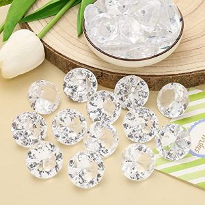 DAHI 30 Pi&egrave;ces Diamant Transparent Acrylique Cristaux 30 mm, Gros Faux Diamant D&eacute;coration Table de Mariage, Gemme Acrylique (DoIT, neuf)