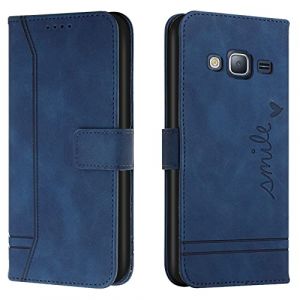 Lihondar Coque pour Samsung Galaxy J2 Prime/G530, Etui Portefeuille Samsung J2 Prime/G530, Protection Etui &agrave; Rabat Housse en Cuir PU avec Antichoc TPU [Magn&eacute;tique] pour Samsung J2 Prime/G530 (Bleu) (LiHondar, neuf)