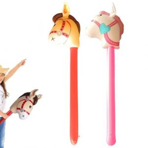 LONZIKP 2 pièces cheval gonflable pour enfants, décoration de fête, cadeau de fête, anniversaire à thème cheval, pour Noël (94 cm) (rouge, rose) (ZHANG ZY, neuf)