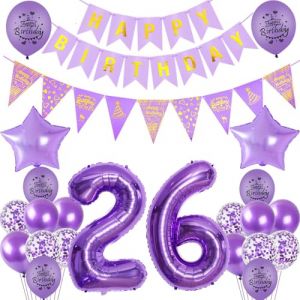 décoration 26 ans anniversaire femme pourpre ballon 26 ans femme anniversaire décoration cadeau 26 ans anniversaire femme ballon pourpre décoration anniversaire 26 ans femme ballon anniversaire (Crazy-M, neuf)