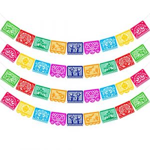Qpout Bannières Du Jour Des Morts Décorations de fête Bannière Mexicaine,Décorations Colorées Ajourées Fiesta Mexicaine Dia De Los Muertos Guirlande Cinco De Mayo Décorations pour Cotillons (Mopyt, neuf)