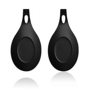 2 PCS Repose Cuill&egrave;re Cuisine, Repose Cuill&egrave;re en Silicone, Repose Cuill&egrave;re Cuisine, Repose Cuill&egrave;re en Silicone Multifonction, Repose Cuill&egrave;re &agrave; Chaleur de Cuisine, pour la Cuisine (Noir) (ycsyhqhysm-shop, neuf)