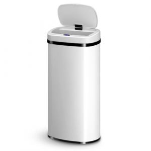 Juskys Poubelle automatique avec capteur de 70 L - poubelle électrique, détecteur de mouvement, couvercle automatique, étanche, rectangulaire, cuisine - blanc (Juskys Gruppe GmbH, neuf)