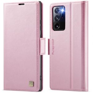 Teeirllim Coque pour Samsung Galaxy Note 20 Ultra, [RFID Blocage] Etui Protection Housse Premium en Cuir PU, Pochette de Portefeuille Etui &agrave; Rabat Flip Case pour Samsung Galaxy Note 20 Ultra, Or Rose (Teeirllim EU, neuf)