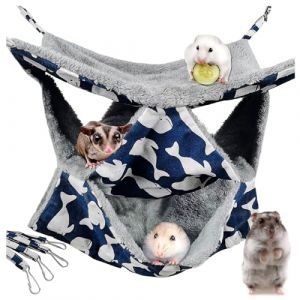 AYNKH Hamac à 3 couches pour animaux de compagnie, lit suspendu doux pour petits animaux, lit superposé, lit superposé, jouet chaud pour chinchilla, cochon d'Inde, lapin, furet, rat, écureuil jouant (AYNKH., neuf)