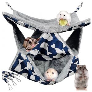 AYNKH Hamac de cage à 3 couches pour petits animaux - Lit suspendu doux - Jouet chaud pour chinchilla cochon d'Inde, lapin, furet, rat, écureuil, jouant au sommeil (AYNKH., neuf)