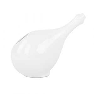 bodhi POT DE NETI, pichet Neti en céramique avec mandala, pichet pour rinçage nasal ou douche nasale, pot de Nethi I blanc XL (Bodynova GmbH, neuf)