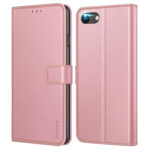 Ganbary Coque pour iPhone SE 2022 5G/SE 2020/7/8, [Housse en Cuir PU Premium] [Etui à Rabat] [Pochette de Portefeuille], Étui de Protection pour iPhone SE 2022 5G/SE 2020/7/8 - Rose (Ganbary, neuf)