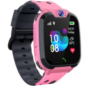 Ruopoem Montre Connectée Enfant avec Appel, Montre Telephone avec SIM 16 Jeux Caméra Musique MP3 Réveil HD Écran Tactile et Carte SD Interne, Montre Intelligente Enfant Cadeaux pour Filles Garçons (taoshu EU, neuf)