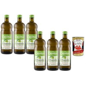 Italian Gourmet Carapelli Huile d&rsquo;Olive Extra Vierge Il Frantoio 6&times;1 L &ndash; extraction &agrave; froid, go&ucirc;t &eacute;quilibr&eacute;, id&eacute;ale assaisonnement & cuisson, pack famille 6 L, italienne + Italian Gourmet Polpa 400 g (Italiaen Gourmet UK Ltd, neuf)
