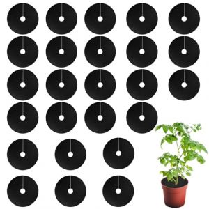 G&eacute;n&eacute;rique Disque de paillage Lot de 25 Colliers de Chou pour Plantes Protection pour Plantes en Pot - Diam&egrave;tre : 15 cm (BingQingYuJieWangLuo, neuf)