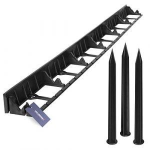 HOLZBRINK Bordures de Pelouse Bande Droite en PVC avec 3 Ancrages de Fixation, Hauteur 45 mm, Longueur 1 m, HRK01B-45 (Jumbo-Shop, neuf)