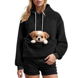 G&eacute;n&eacute;rique Sweat &agrave; Capuche Femme avec Poche Kangourou Pull pour Chat et Chien Femme Sweat &agrave; Manches Longues Veste &agrave; Capuche Douce Et Confortable Pull de Transport Chat et Chien (S) (zhiqiangdianzishangwuyouxiangongsi, neuf)