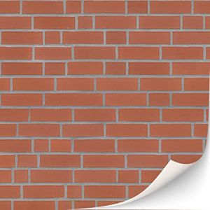 Lot de 3 feuilles de revêtement mural autocollant pour maison de poupée - Échelle 1:12 - Rouge lisse (Byrg Miniatures, neuf)