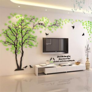 Stickers Muraux Arbre - Stickers 3D DIY Mural Autocollants Arts D&eacute;coration de la Maison pour le Salon Chambre Sticker (Vert Gauche,XL-400 * 200cm) (guangmu, neuf)