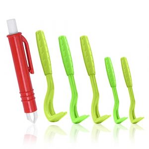 vsshe Tire Tique pour Chiens, 6PCS Pince a Tique Plastique, Crochet &agrave; tiques pour enlever Les tiques sans Douleur, Accessoires Anti Tiques, Pince Anti Tique pour Chiens,Chats et Autres Animaux (tirehor, neuf)