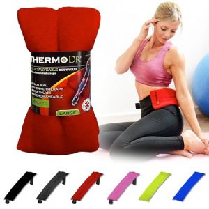 Bouillotte Micro-onde au Blé - Coussin Chauffant pour Épaules, Cou et Bouillotte Dos avec Sangle Élastique - Bouillotte Cervicale Parfumé à la Lavande - ThermoDR, Rouge (Mayfair Lifestyle, neuf)