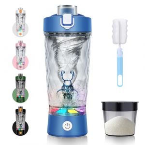 SOARFLY Shaker electrique 650 ml shaker electrique proteine avec compartiment à poudre, shaker electrique usb bouteille shaker de protéines sans BPA, shaker éléctrique pour poudre de potéine, bleu (Hourong-eu, neuf)