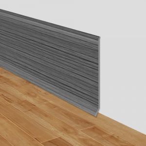 Plinthe souple autoadhésive moulure murale 10cm de large plinthe adhesive plinthe murale en PVC décorative pour mur et sol (Grain de bois gris foncé, 10cm×18m) (Yongyam-EU, neuf)