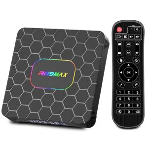 Android TV Box,R69MAX Android 14.0 TV Box with 4Go RAM 64Go ROM RK3528 Quad Core Arm Cortex A53 Mali-450 GPU Support 8K 3D 1080P 2.4/5.0GHz WiFi BT5.0 10/100M Ethernet DLNA HDMI2.0 USB3.0 H.265 (PNN Tech, neuf)