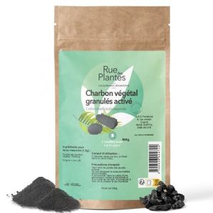 Charbon V&eacute;g&eacute;tal Actif Poudre 500 g &ndash; Poudre Naturelle d&rsquo;Adsorption, Soutient la D&eacute;tox Digestive & Aide &agrave; Soulager les Inconforts Abdominaux | Conditionn&eacute;e en France, RUE DES PLANTES (ruedesplantes, neuf)