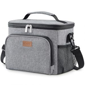 Lifewit Sac Isotherme Congelable pour Homme, Lunch Box Réutilisable pour Femme, Glacière Portable Étanche avec Bandoulière Ajustable pour Adulte pour Travail/Pique-Nique, Gris, 15L (Lifewit Home FR, neuf)