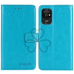 TienJueShi Bleu Flip Retro Support &agrave; Rabat Cuir TPU Silicone Housse Coque pour Doro 8220 6.1 inch &Eacute;tui Cas Couverture Protecteur Case Portefeuille Cover (TienJueShiuk, neuf)