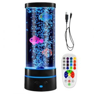 G&eacute;n&eacute;rique Lampe &Agrave; Tube &Agrave; Bulles | T&eacute;l&eacute;commande 17 Couleurs Changeantes,Veilleuse De Nuit Sensorielle Pour Avec Tour &Agrave; Bulles Poissons | Pour Adultes Salon Armoire Chambre D Bureau Anniversaire (guangzhousiyuan, neuf)