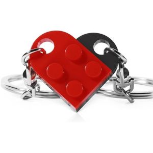 Porte Cl&eacute; Coeur Rouge Petit Porte-Cl&eacute;s Porte Cl&eacute; Coeur Couple,pour Anniversaire,Garnitures de Sacs De F&ecirc;te, R&eacute;compenses,Articles De F&ecirc;te,Pendentif,Cadeaux de D&eacute;coration (red+black) (YiXuTag Store, neuf)