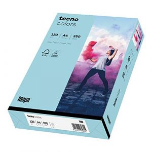 inapa Tecno Colors Lot de 250 feuilles de papier color&eacute; 120 g/m&sup2; Bleu moyen Format A4 (novaStore, neuf)