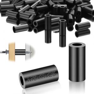 SWTYExt Entretoise Rondes M6 Entretoise Plastique 50 Pièces ABS Entretoise 11x25 mm Nylon Rondelle Manchons de Distance Entretoise Caoutchouc Isolation Rondelles pour Vis Non Filetées Mécanique (YangSiMuShangMao, neuf)