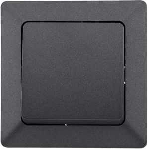 MILOS Kreuzschalter, anthrazit, mit Rahmen, UP (World Trading Net GmbH & Co. KG "Alle Preise inkl. Mwst.", neuf)