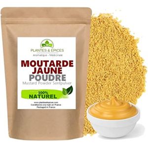 Graines de Moutarde Jaune en Poudre 100% naturelles - Idéal Recette Moutarde Maison à l'Ancienne - Sachet Fraîcheur Biodégradable Refermable (100g) (PLANTES & EPICES, neuf)