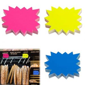 150 Pcs Etiquette Prix Fluorescent, &Eacute;tiquettes de Prix en Forme D'&Eacute;toile, &Eacute;tiquettes Vierges en Forme D'&eacute;toile, pour Les Magasins de Detail Supermarch&eacute; Centre Commercial March&eacute; des L&eacute;gumes, 3 Couleurs (Giki shop, neuf)