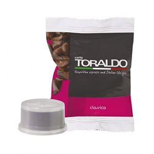 CAFF&Egrave; TORALDO | Compatible Espresso Point* | Caf&eacute; s&eacute;lectionn&eacute;, Grill&eacute; et Torr&eacute;fi&eacute; en Italie | Excellence du caf&eacute; Napolitain (100 Capsules, M&eacute;lange Classique) (BELOTTI DISTRIBUTION, neuf)