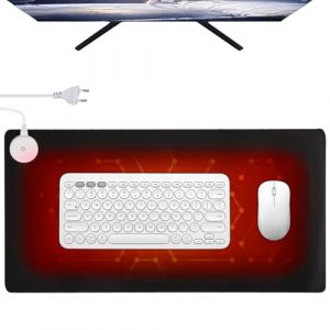 GOMETY Sous-main de bureau chauffant, 3 modes, 80 x 33 cm, avec minuterie, tapis de souris chauffant en cuir imperm&eacute;able, temp&eacute;rature r&eacute;glable, pour PC/ordinateur portable/maison/bureau (noir) (XULAI LIMITED, neuf)