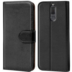 Verco Coque pour Huawei Mate 10 Lite, Housse Portefeuille pour Mate 10 Lite Etui en Cuir Synth&eacute;tique Fonction Stand Case, Noir (ATS-Discounter, neuf)