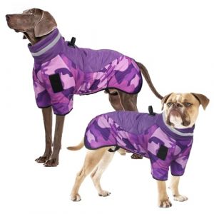 Manteau Imperm&eacute;able Chien, Veste d'hiver Coupe pour Chien Grande avec Bandes R&eacute;fl&eacute;chissantes S&eacute;curis&eacute;es et Anneau en D pour Le Dressage de Loisir en Plein air Sport Chasse, Violet 5XL (Vivi Bear, neuf)