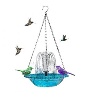 Fontaines solaires pour Bains d'oiseaux, Fontaine à Eau pour Oiseaux à énergie Solaire, Bol d'eau extérieur à énergie Solaire, Fontaine de Bain Colibri à énergie Solaire pour Balcon terrasse (danfutt, neuf)