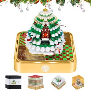 Yuning 2026 Calendrier 3D de Bureau, Calendriers 3D 2026 Bloc Note 3D d'Art &Agrave; D&eacute;chirer, D&eacute;chirable calendrier con Lumi&egrave;re, calendrier de Bureau 3D Papier Sculpture Memo Pad D&eacute;coration (Sapin de No&euml;l) (shuye-uk, neuf)