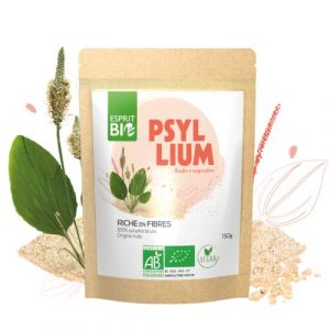 ESPRIT BIO &ndash; PSYLLIUM BIO 150g &ndash; Fibres &ndash; Transit Intestinal &ndash; &agrave; boire avec de l&rsquo;eau &ndash; 100% Bio et Vegan (Cocooncenter, neuf)