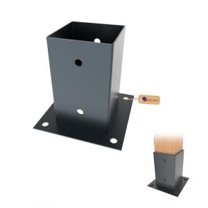GeZu Impex Support Poteau a Visser Rev&ecirc;tement en poudre anthracite 121 x 121 mm pour bois pied platine cl&ocirc;ture pergola angle base (GeZu Impex, neuf)