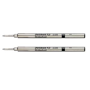 Pelikan 338 Recharge pour stylo roller Pointe moyenne Noir Lot de 2 (Albora-Pens, neuf)